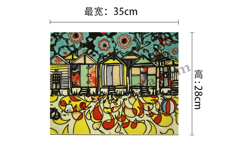 三彩瓷板畫抽象尺寸