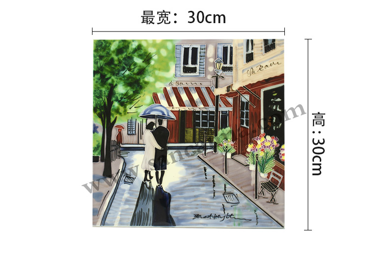 三彩瓷板畫街景系列尺寸