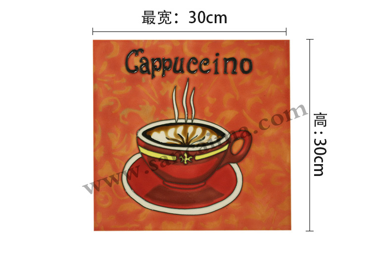 三彩瓷板畫(huà)咖啡杯系列尺寸